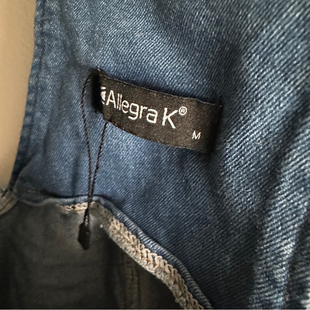 Allegra K Denim Short Overalls Medium - Picture 6 of 11